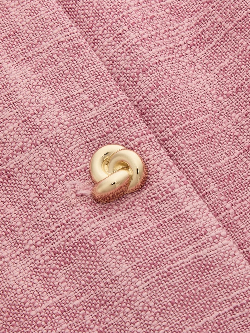 Commense Pink Tweed Peplum Skirt Set with Gold Buttons - Picture 6 of 9